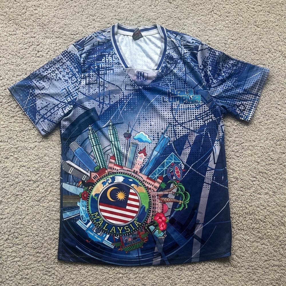 Art J Malaysia Kuala Lumpur Blue Graphic Jersey